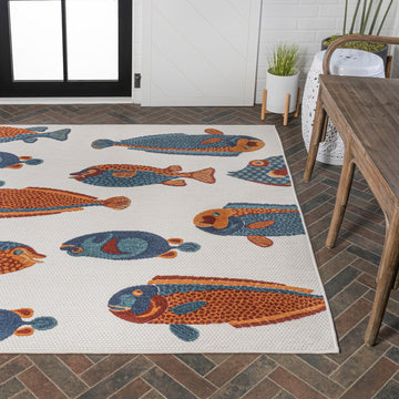 Algarve Modern Fish High-low Indoor/outdoor Area Rug